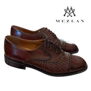 New Mezlan San Juan Cognac Men's Lace-Leather Oxford Dress Shoes 11.5  11.5M
